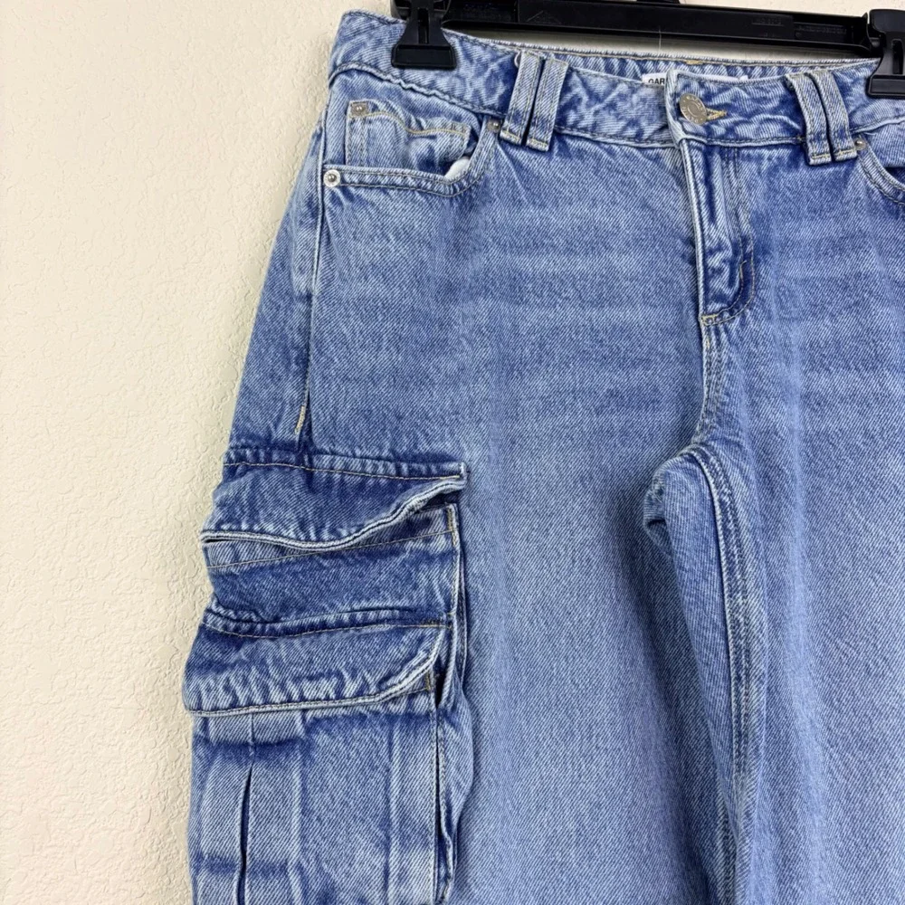 Garage Womens 5 27 Blue Cargo Jeans Wide Leg Multi Pocket Utility‎ Streetwear